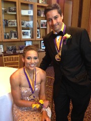 Herb Vincent at the 2015 induction ceremony for LSU Alumni Hall of Distinction with fellow honoree and US Olympian Lolo Jones.